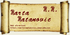 Marta Matanović vizit kartica